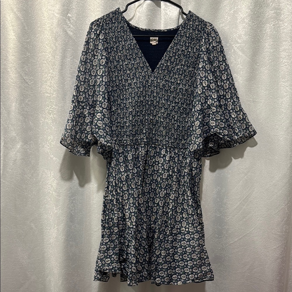 Rebecca Taylor Blue and White Ruffled Tiered Sundress